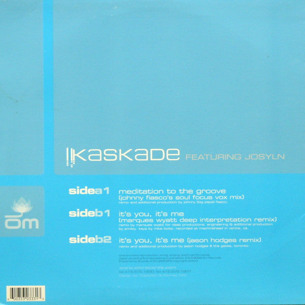 Kaskade Featuring Joslyn : It's You, It's Me (Remixes) (12")