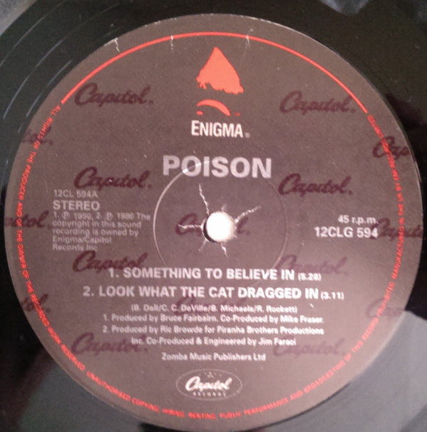 Poison (3) : Something To Believe In (12", Single, Ltd, Gat)