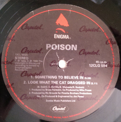 Poison (3) : Something To Believe In (12", Single, Ltd, Gat)
