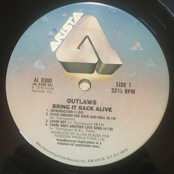 Outlaws : Bring It Back Alive (2xLP, Album, Club, CRC)