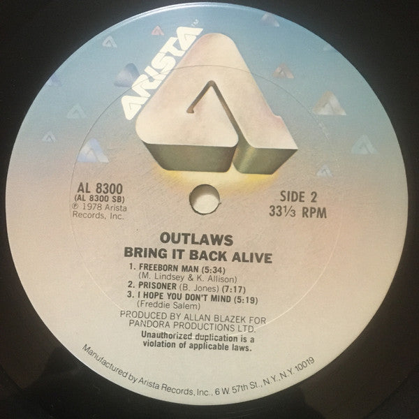 Outlaws : Bring It Back Alive (2xLP, Album, Club, CRC)