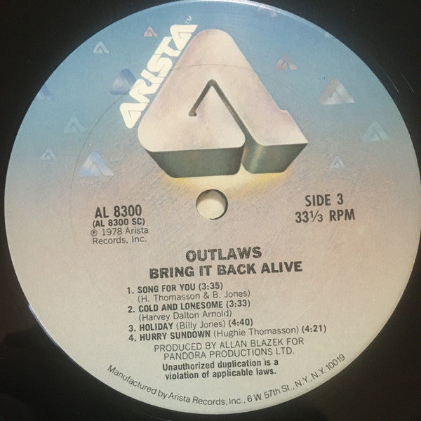 Outlaws : Bring It Back Alive (2xLP, Album, Club, CRC)