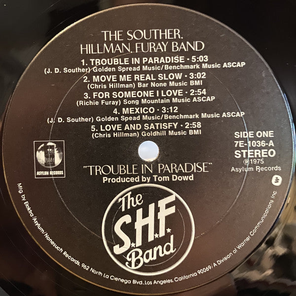 The Souther-Hillman-Furay Band : Trouble In Paradise (LP, Album, Ter)