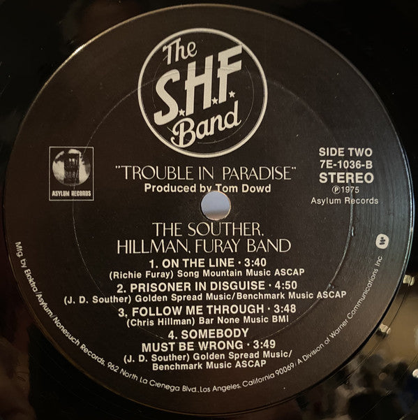 The Souther-Hillman-Furay Band : Trouble In Paradise (LP, Album, Ter)