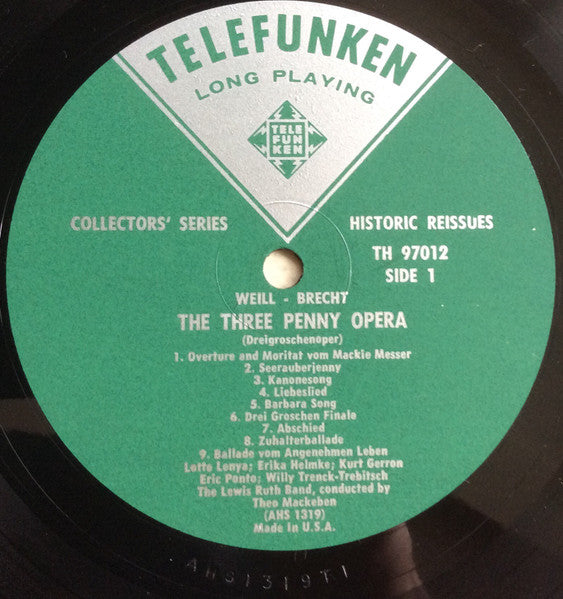 Kurt Weill - Bertolt Brecht, Lotte Lenya : Three Penny Opera ("Dreigroschenoper") And Mahagonny (LP, RE)