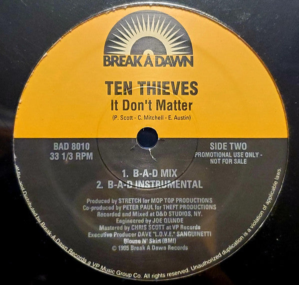 Ten Thieves : It Don't Matter (12", Promo)