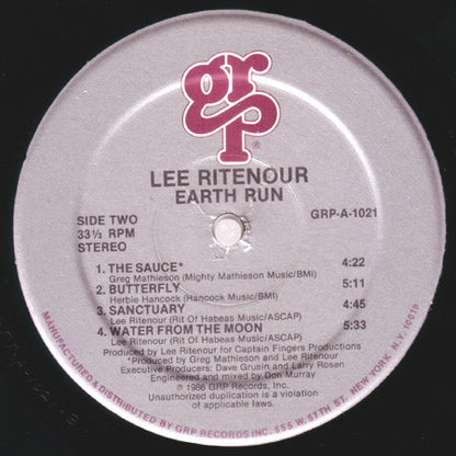 Lee Ritenour : Earth Run (LP, Album, Hau)