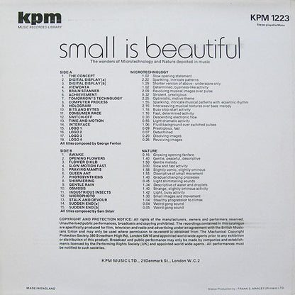 George Fenton / Sam Sklair : Small Is Beautiful (LP)