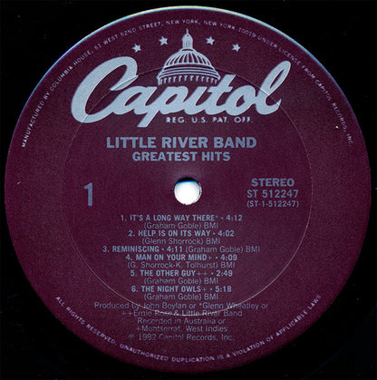 Little River Band : Greatest Hits (LP, Comp, Club, Car)