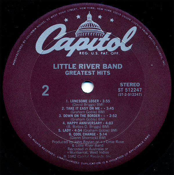 Little River Band : Greatest Hits (LP, Comp, Club, Car)