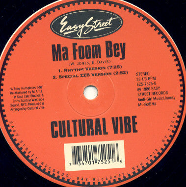 Cultural Vibe : Ma Foom Bey (12", RE, RM)