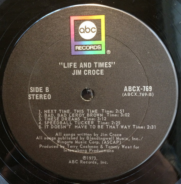 Jim Croce : Life And Times (LP, Album, Gat)