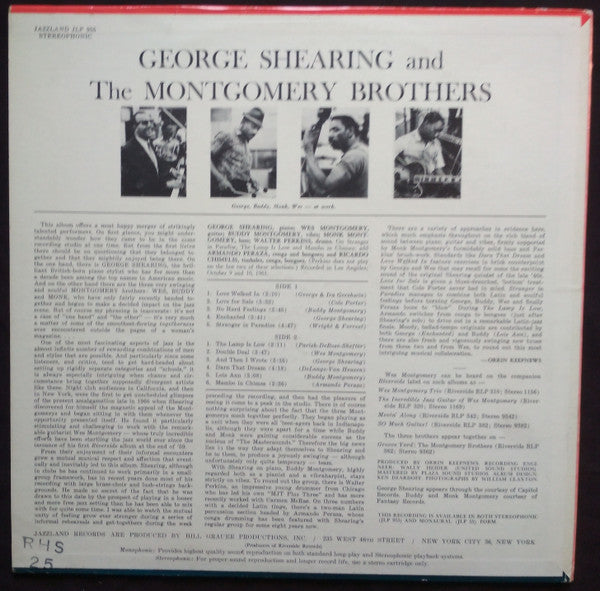 George Shearing And The Montgomery Brothers : George Shearing And The Montgomery Brothers (LP, Album, Dee)