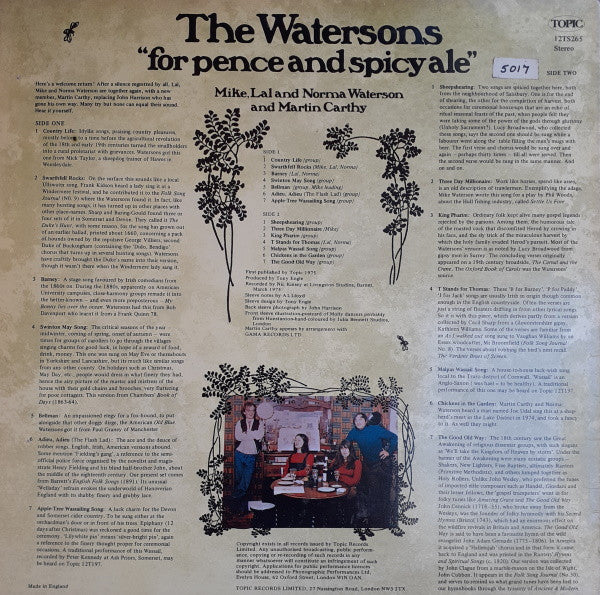 The Watersons : For Pence And Spicy Ale (LP, Album, RP)