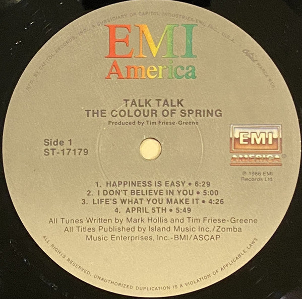 Talk Talk : The Colour Of Spring (LP, Album, Spe)