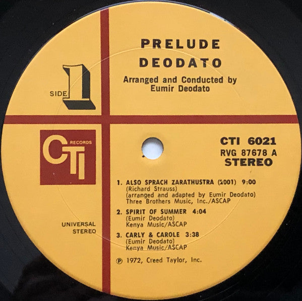 Eumir Deodato : Prelude (LP, Album, Pit)