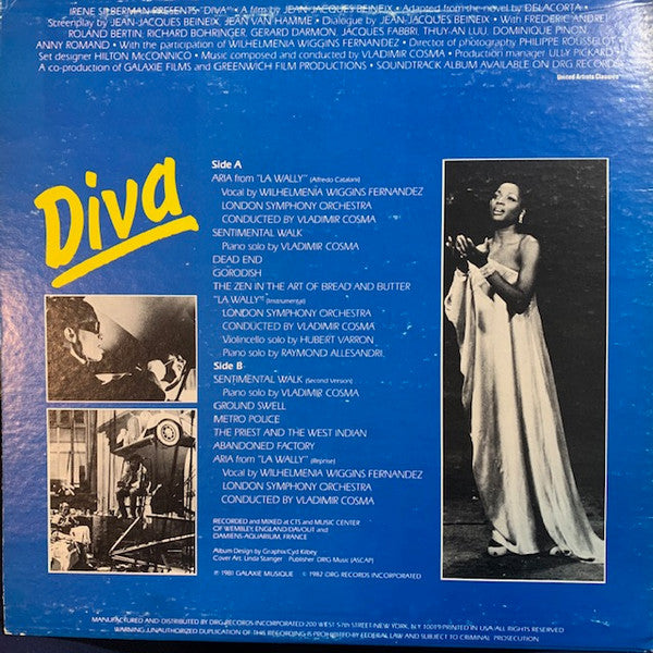 Vladimir Cosma : Diva (Original Soundtrack Recording) (LP, Album)