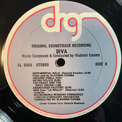 Vladimir Cosma : Diva (Original Soundtrack Recording) (LP, Album)