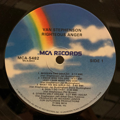 Van Stephenson : Righteous Anger (LP, Album, Glo)