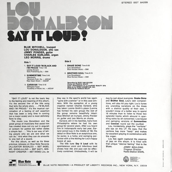 Lou Donaldson : Say It Loud! (LP, Album)
