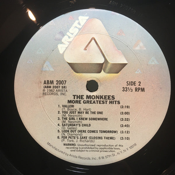 The Monkees : More Greatest Hits (LP, Comp, Club, CRC)
