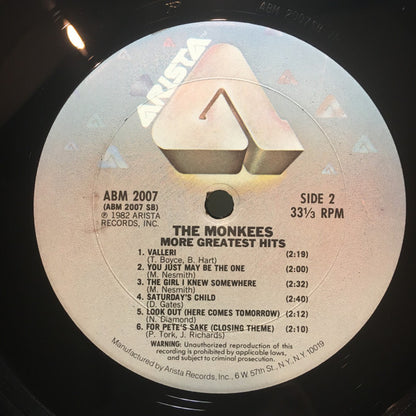 The Monkees : More Greatest Hits (LP, Comp, Club, CRC)