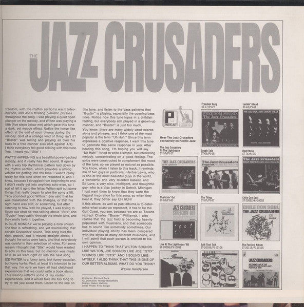 The Crusaders : Uh Huh (LP, Album, Mono, Gat)