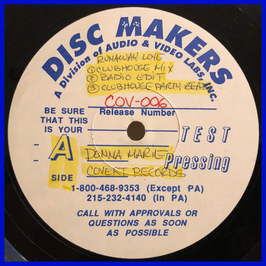Donna Marie (2) : Runaway Love (12", TP)