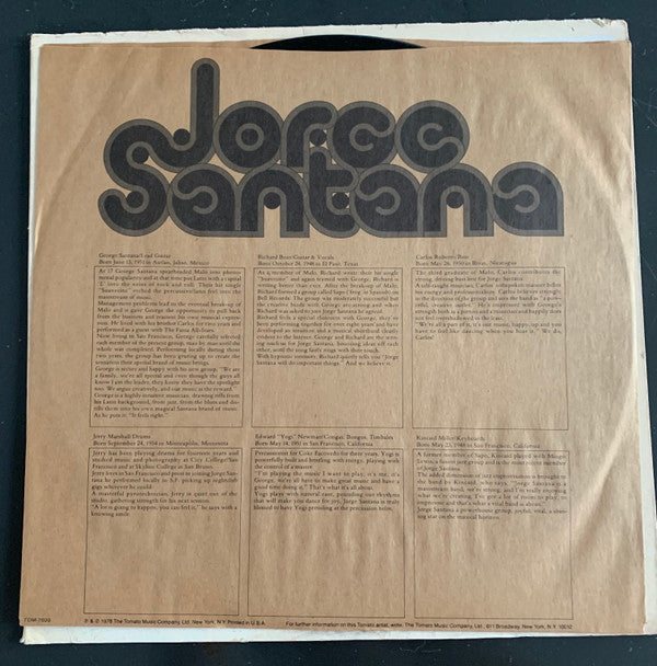 Jorge Santana : Darling I Love You / Sandy (12", Promo)