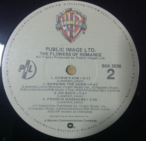 Public Image Limited : The Flowers Of Romance (LP, Album, Los)