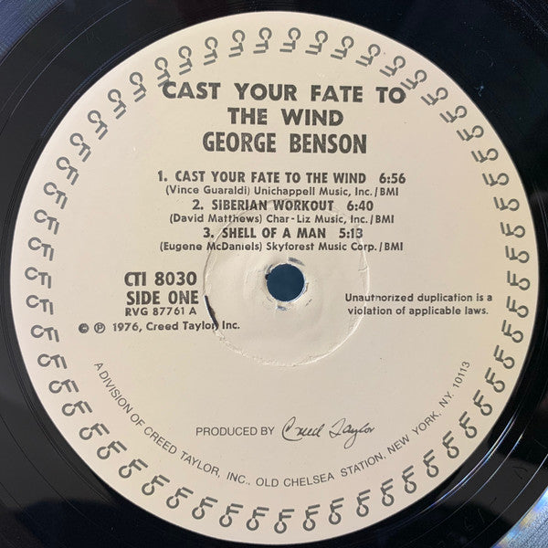 George Benson : Cast Your Fate To The Wind (LP, Album, RE)