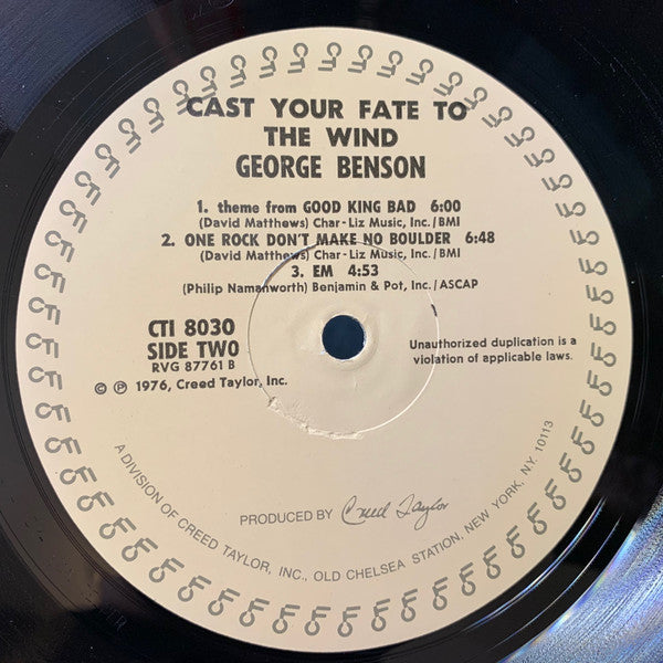 George Benson : Cast Your Fate To The Wind (LP, Album, RE)