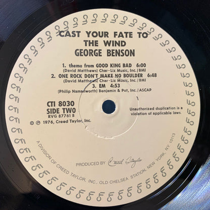 George Benson : Cast Your Fate To The Wind (LP, Album, RE)