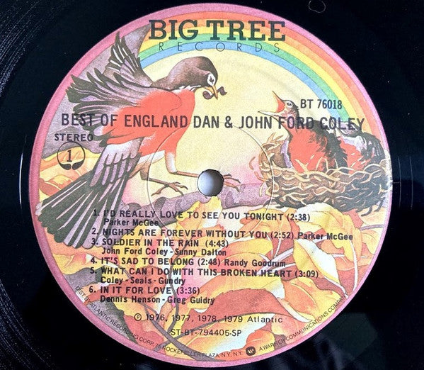 England Dan & John Ford Coley : Best Of England Dan & John Ford Coley (LP, Comp, Spe)