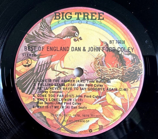 England Dan & John Ford Coley : Best Of England Dan & John Ford Coley (LP, Comp, Spe)