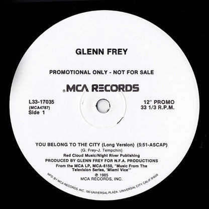 Glenn Frey : You Belong To The City (12", Single, Promo)