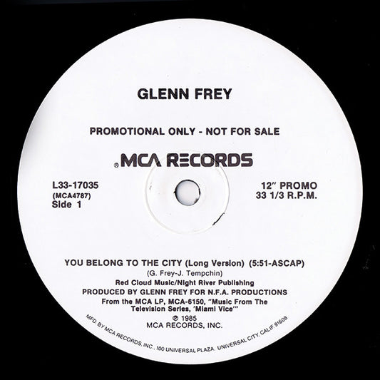 Glenn Frey : You Belong To The City (12", Single, Promo)
