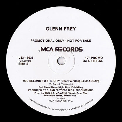 Glenn Frey : You Belong To The City (12", Single, Promo)