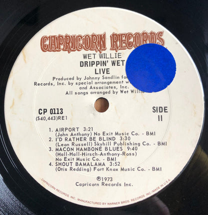 Wet Willie : Drippin' Wet Live (LP, Album)