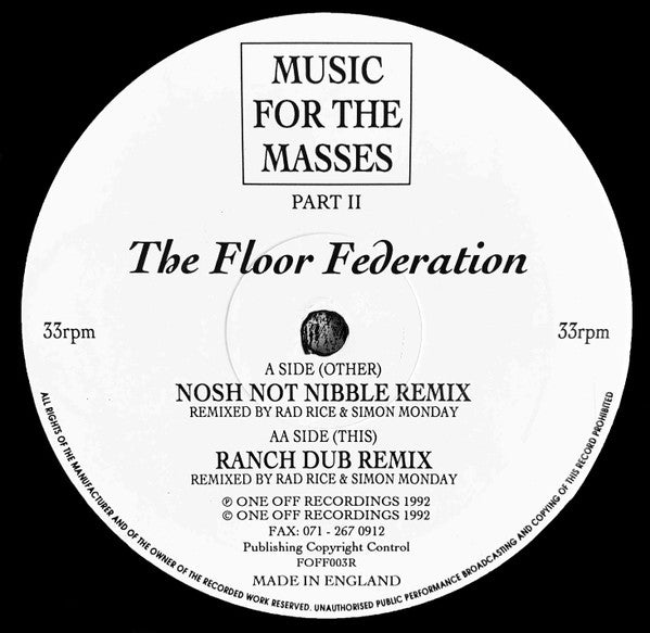 Floor Federation : Music For The Masses (Part II) (12")