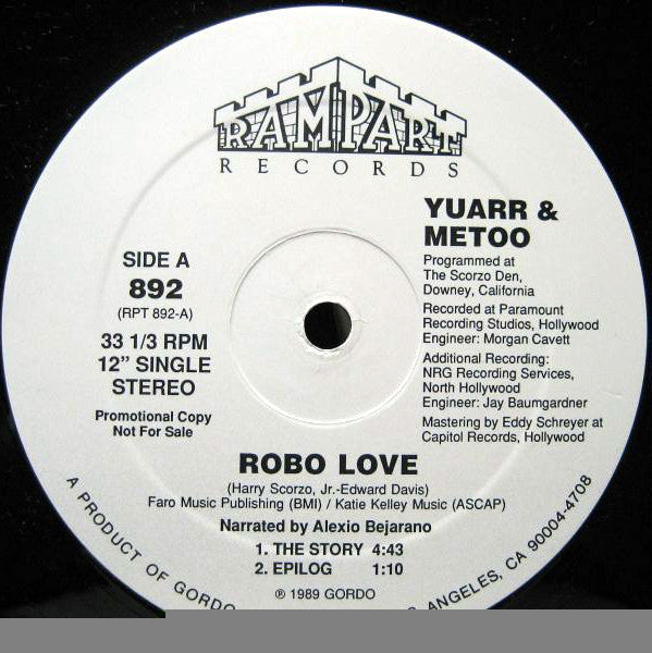 Yuarr & Metoo : Robo Love (12", Promo)