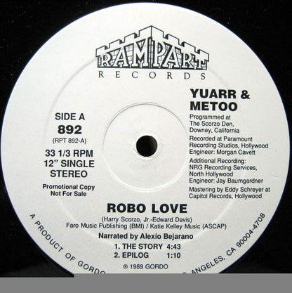 Yuarr & Metoo : Robo Love (12", Promo)