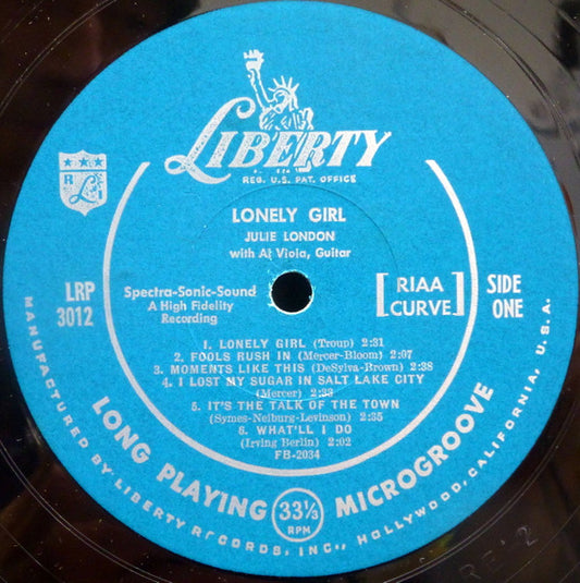 Julie London : Lonely Girl (LP, Album, Mono, Scr)