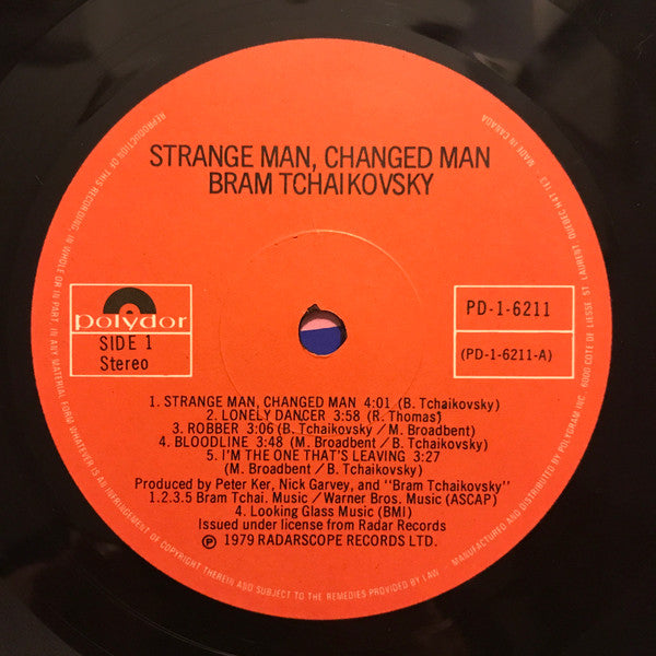 Bram Tchaikovsky : Strange Man, Changed Man (LP, Album)