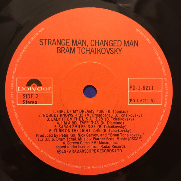 Bram Tchaikovsky : Strange Man, Changed Man (LP, Album)