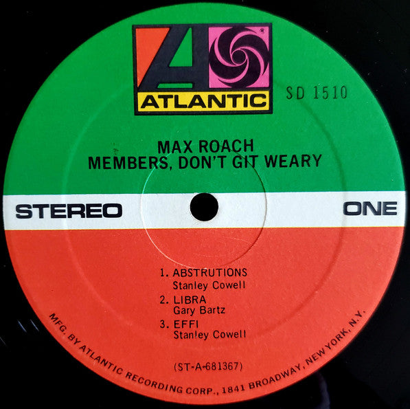 Max Roach : Members, Don't Git Weary (LP, Album, Pre)