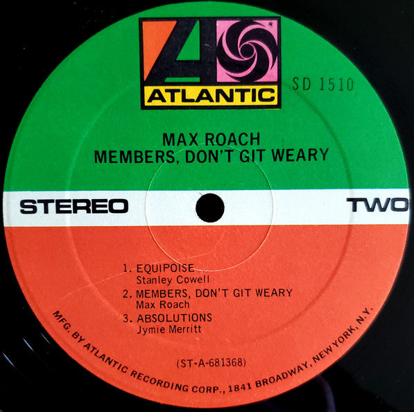 Max Roach : Members, Don't Git Weary (LP, Album, Pre)