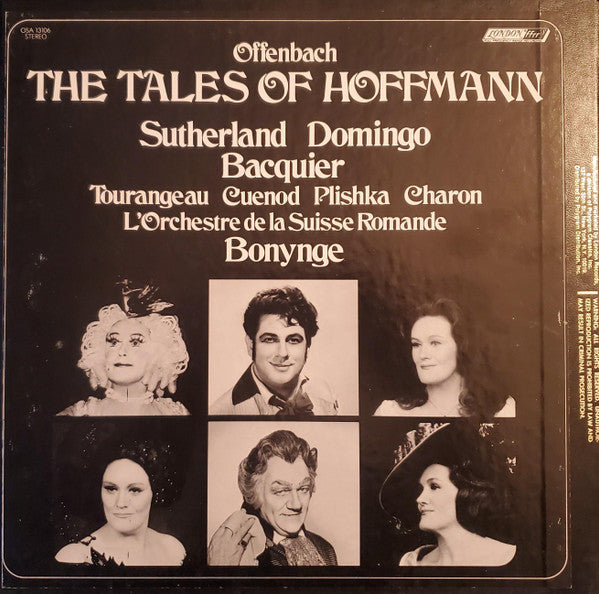 Jacques Offenbach / Joan Sutherland • Placido Domingo • Gabriel Bacquier / L'Orchestre De La Suisse Romande / Richard Bonynge : The Tales Of Hoffmann (Les Contes D'Hoffmann) (3xLP, RP + Box)