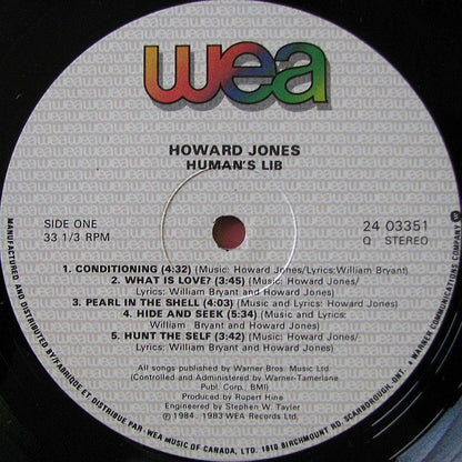 Howard Jones : Human's Lib (LP, Album)