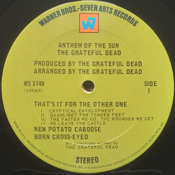 The Grateful Dead : Anthem Of The Sun (LP, Album, Ter)
